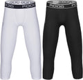 Youth Boys Compression Pants 3/4 Basketball Tights Sports Capris Leggings